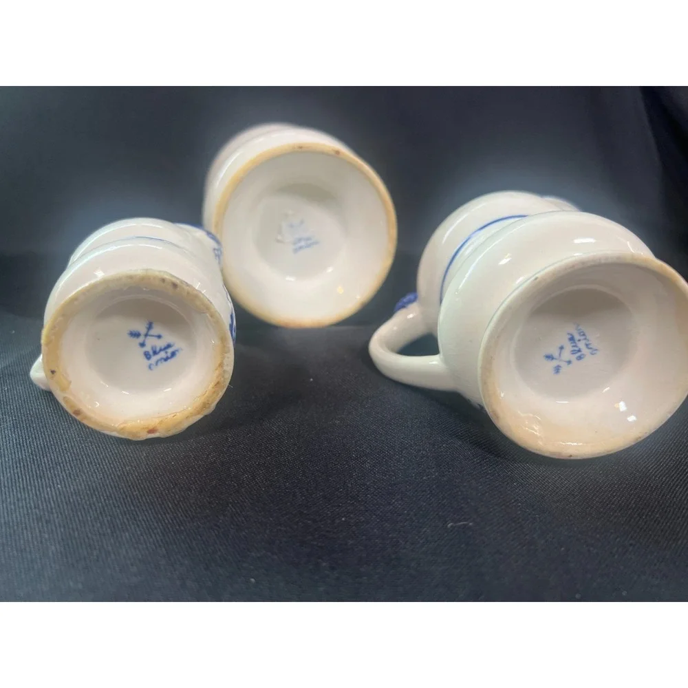 Vintage Blue Onion Arnart Ceramic Liquid Measuring Cups Set Floral Euro Kitchen‎